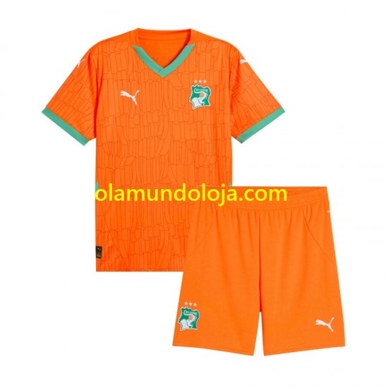 Camisola Costa do Marfim Criança Equipamento Primeiro 2025 Manga Curta